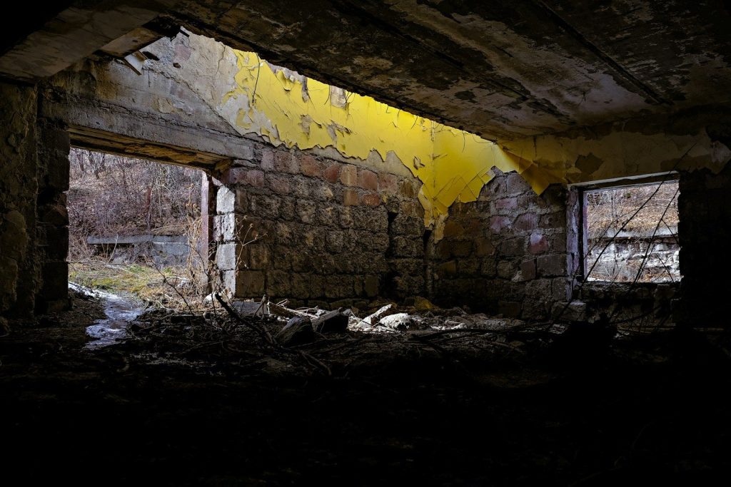 brown and yellow brick wall