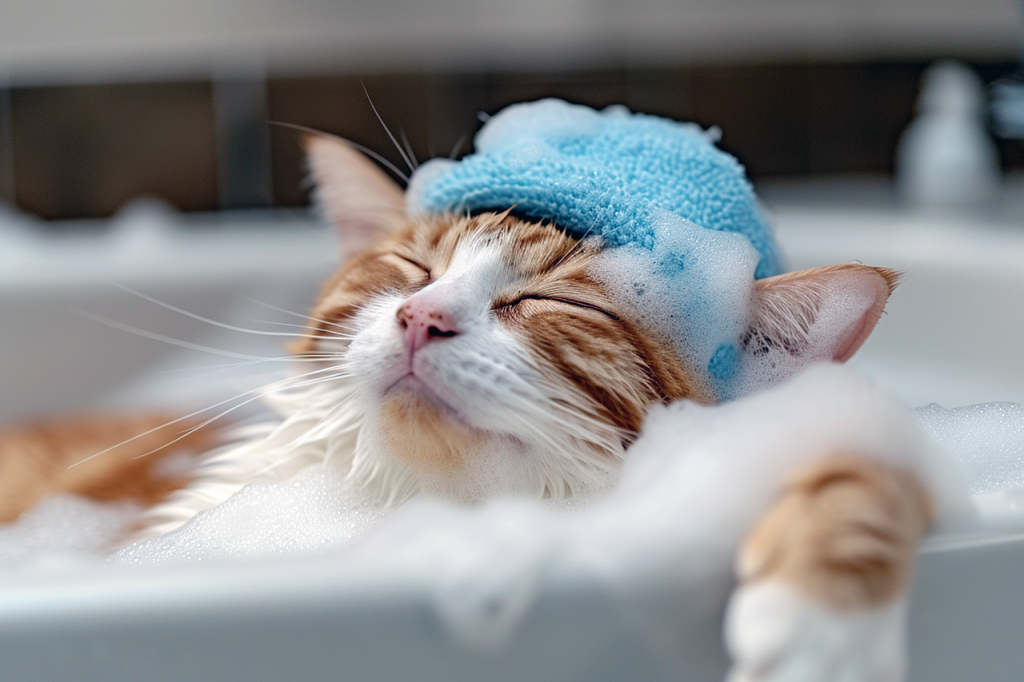 ai generated, cat, nature, kitten, pet, bath, cute, animal
